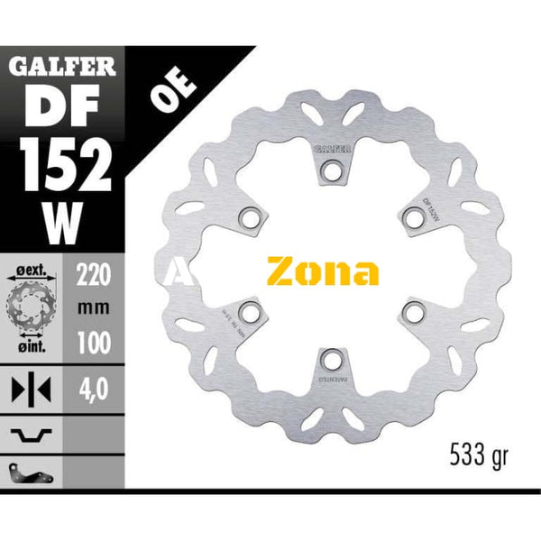 Заден спирачен диск Galfer WAVE FIXED DISC 220x4mm DF152W - Avtozona