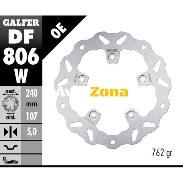 Заден спирачен диск Galfer WAVE FIXED DISC 240x5mm DF806W - Avtozona