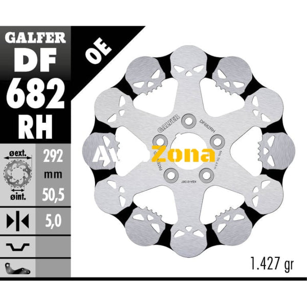 Заден спирачен диск Galfer WAVE SKULL DESIGN FIXED 292x5mm DF682RH - Avtozona