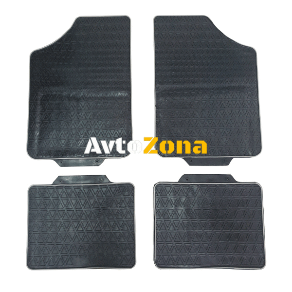 Универсални гумени стелки - черни със сив кант - Avtozona