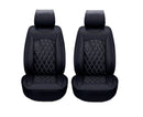 1 + 1 Универсална Кожена Тапицерия Калъфи за Предни Седалки Черно с Сив Кант - Avtozona