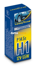 1 брой халогенна крушка H1 Х1 12V 55W P14,5s 5000K E4 Goodyear Гудиър - Avtozona