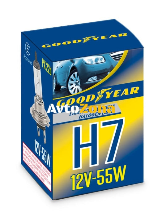 1 брой халогенна крушка H7 Х7 12V 60 / 55W P14,5s 5000K E4 Goodyear Гудиър - Avtozona