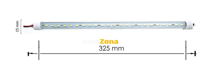 1 брой Лед Интериорна Диодна Лампа Тръба 32см 24 LED Бяла Светлина 12V 1.5W За Автомобил Бус Ван За Дома или Офиса - Avtozona