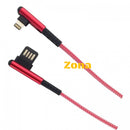 Плетен кабел iOS Lightning с Г-образни накрайници - Avtozona