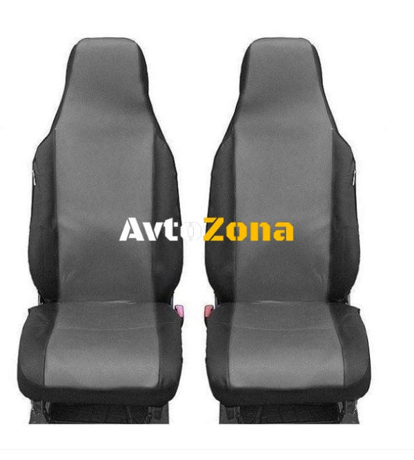 1 + 1 Калъфи за предни седалки Flexzon за Toyota Aygo Citroen C1 Peugeot 107 Текстил Сиви - Avtozona