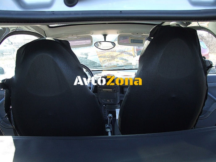 1 + 1 Калъфи за предни седалки тапицерия за автомобил Smart Fortwo Смарт Форту текстил черно Лукс - Avtozona