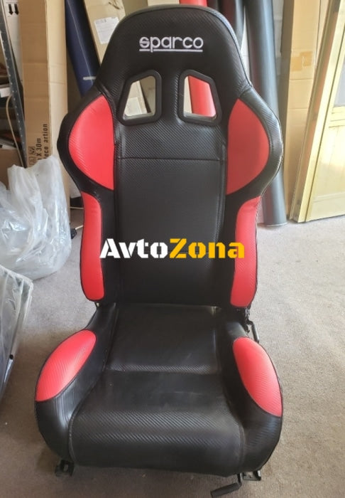 Спортни седалки - SPARCO кожа с червено - Avtozona