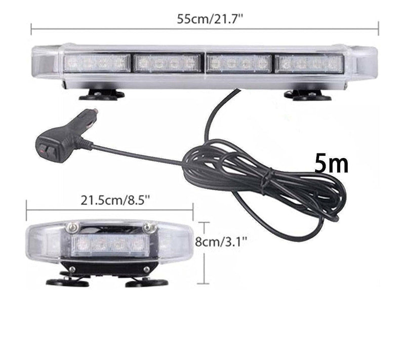 12V 24V Лед Led Диодна Мощна Аварийна Сигнална Лампа Буркан с Магнит 55см 10 режина