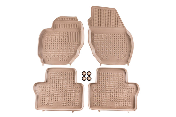 Гумени стелки Rezaw-Plast за Volvo S80 (2006–2016) – 4 части, бежови