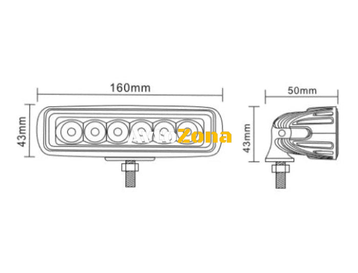 15.5 См 54W Мощен Лед Бар Led Халоген Лампа Прожектор с Мигач 12V 24V - Avtozona