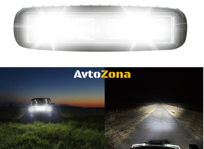 16 См 48W Мощен Лед Диоден Бар 16 Led Халоген Лампа Прожектор 12V 24V - Avtozona