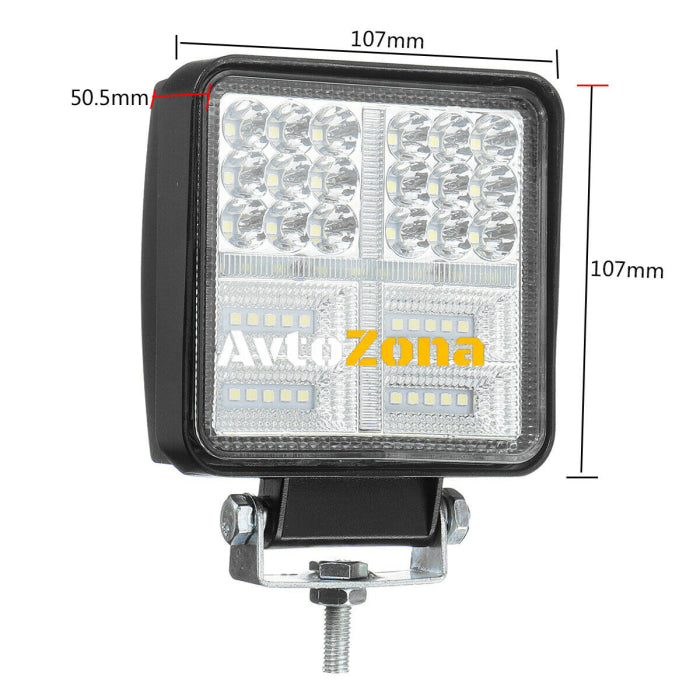 162W LED Диоден Фар Работна Бяла Жълта Светлина Габарит Мъгла Лампа 12V 24V - Avtozona