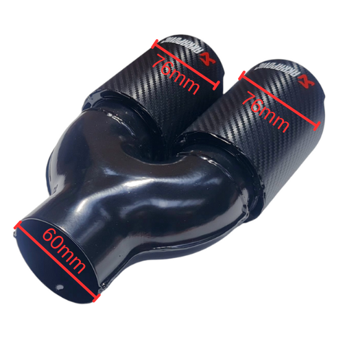Двоен накрайник за ауспух Akrapovic – Карбон (2x76 мм)