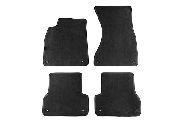 Мокетни стелки Petex за Audi A6 седан, комби, Allroad (2011–2018) Style, Audi A7 (2010–2018) Style, 4 части, черни, захват B01E8