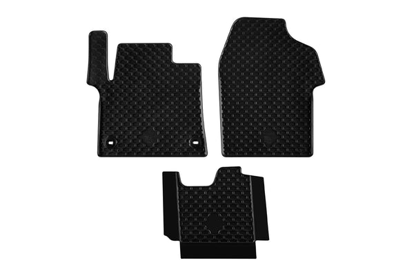 Гумени стелки Gumarny Zubri за Peugeot Expert (2016+) – с овални отвори, 3 части, черни