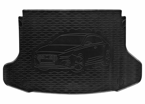 Гумена стелка за багажник Rigum за Hyundai i30 Fastback (2018+) с 3D щампа на автомобила