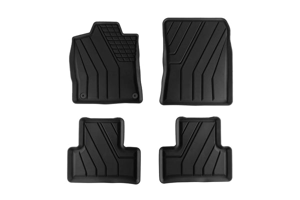 3D Гумени стелки SPARTline за Peugeot 308 хечбек (2022+), 4 части, Черни