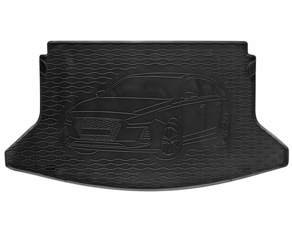 Гумена стелка за багажник Rigum за Hyundai i30 хечбек (2017+) с 3D щампа на автомобил