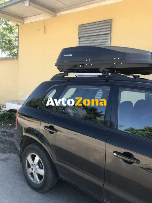 Автобокс ACTIVE S 150x76x40cm с двустранно отваряне с ключ 320 литра - черен - Avtozona