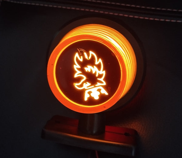 1 брой LED ЛЕД страничен габарит рогче 12 -24V оранжево - червено “old school” Неон Ефект с лого SCA