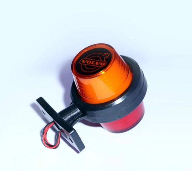 1 брой LED ЛЕД страничен габарит рогче 12 -24V оранжево - червено “old school” Неон Ефект с лого Vol