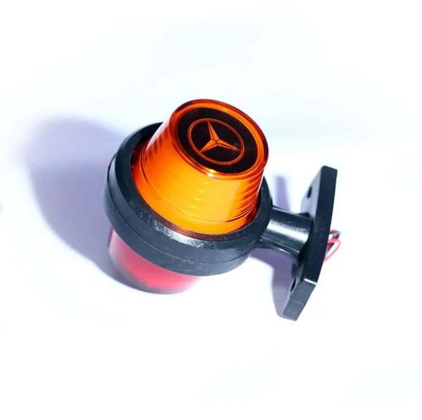 1 брой LED ЛЕД страничен габарит рогче 12 -24V оранжево - червено “old school” Неон Ефект с лого Mer