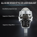 Комплект от 2бр. Bi-LED диодни лупи за вграждане във фарове с къси и дълги светлини 2.5 инча 80W 7000lm 12V