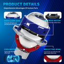 Комплект от 2бр. Bi-LED диодни лупи за вграждане във фарове с къси и дълги светлини 3 инча 130W 8000lm 12V +500% Яркост