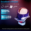 Комплект от 2бр. Bi-LED диодни лупи за вграждане във фарове с къси и дълги светлини 3 инча 130W 8000lm 12V +500% Яркост