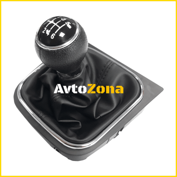 Топка за скоростен лост с маншон подходяща за Golf V/VI (03-12) с 6 скорости - черен конец - Avtozona