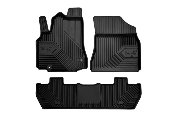 2.5D Гумени стелки Frogum №77 за Peugeot Partner (2008–2019), 3 части, черни