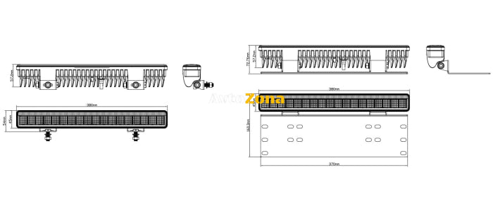 38см LED Лед Бар Със Стойка За Номер С Три Функции 55W 4768lm 12V - 24V E-Mark Подходящ За