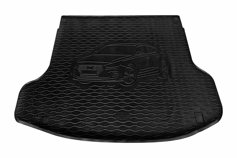 Гумена стелка за багажник Rigum за Hyundai i30 Fastback (2019+) и i30 N Fastback (2021+) горно положение, с 3D щампа на автомобила