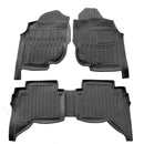 3D гумени стелки Stingray за Toyota Hilux VII Crew Cab, десен волан (2004-2015), 5 части, черни