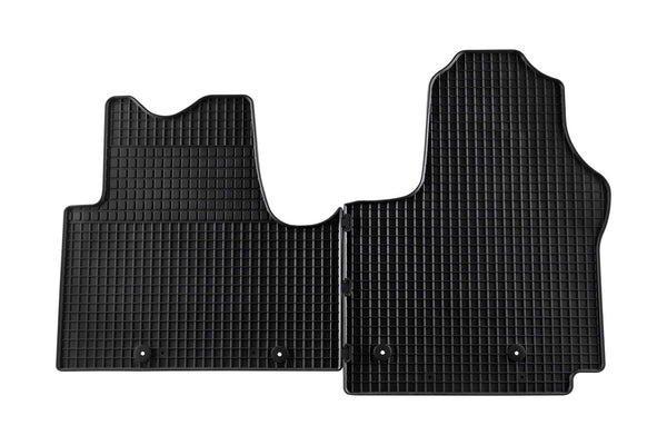 Гумени стелки Petex за Nissan NV300 (2016+), 3 места, предни, 2 части, черни, захват B01E4