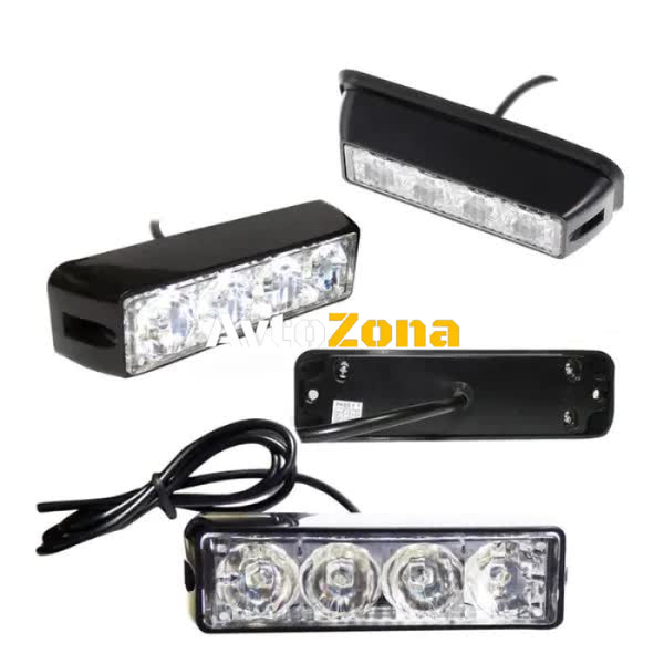 4 LED Аварийна Лампа За Пътна Помощ Жълта Блиц Светлина Мигаща! - Avtozona