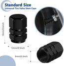 4бр Алуминиеви капачки за вентили на гуми черни - Avtozona