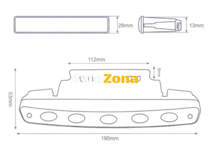 Универсални диодни светлини с 5 диода x 1W - Avtozona