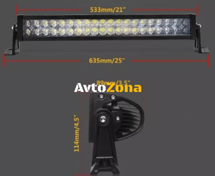 54См 120W Мощен 4D 4Д Епистар Led Bar Лед Диоден Бар Прожектор 12V 24V 7200 Лумена - Avtozona