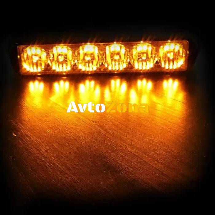 6 LED Аварийна Лампа За Пътна Помощ Жълта Блиц Светлина Мигаща! - Avtozona