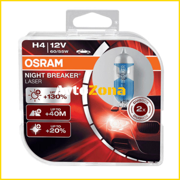 Халогенни крушки Osram Night Breaker Laser H4 2бр/к-т - Avtozona