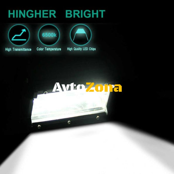 72W Led Bar Лед Бар Диоден Фар Прожектор Халоген 12-24V Flood Light Разпръсната Светлина - Avtozona