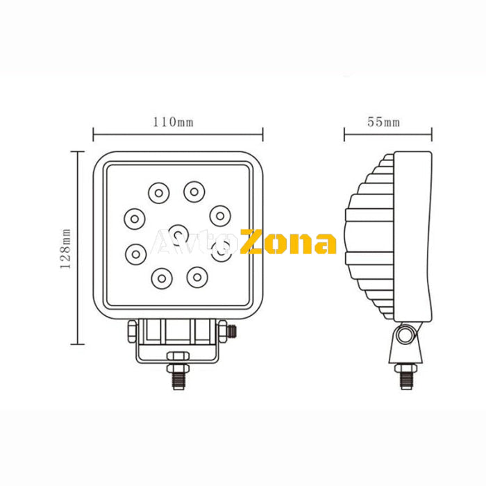 8 LED 24W Халогенна Светлина Работна Лампа 10-30V за Ролбар АТВ Джип - Avtozona