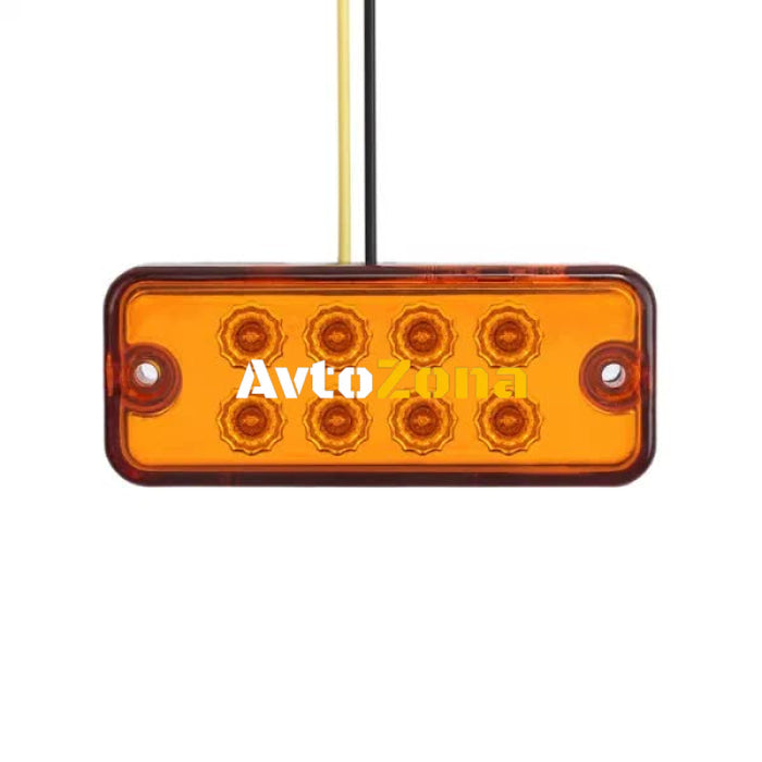 8 LED Оранжеви - Диодни Лед Габарити / Светлини / Токоси - 99mm x 40mm - 12V - Avtozona