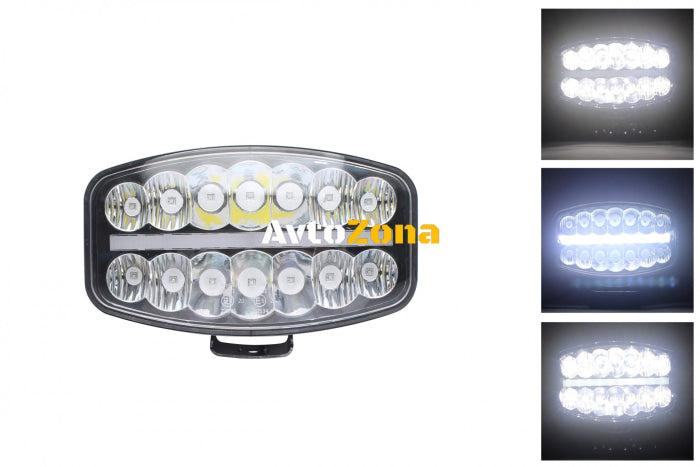 80W LED Лед Фар Халоген Три Функции Неон ефект Neon 24,5см x 13,9см 4100lm 12V - 24V E-Mark