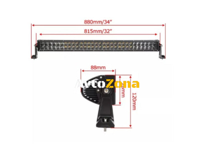 88 См 180W Мощен 4D 4Д Led Bar Лед Диоден Бар Прожектор 12V 24V 12600 Лумена - Avtozona