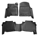 3D гумени стелки Stingray за Toyota Land Cruiser 200 (2007+), 4 части, черни