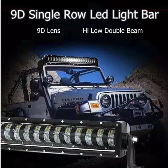 9D 88.5 см LED Бар - Къси и Дълги Светлини 240W 🌟 - Avtozona