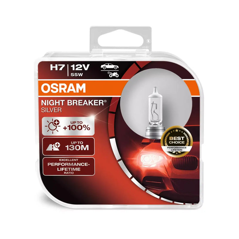 Комплект халогенни крушки Osram H7 Night Breaker Silver +100% – 12V, 55W